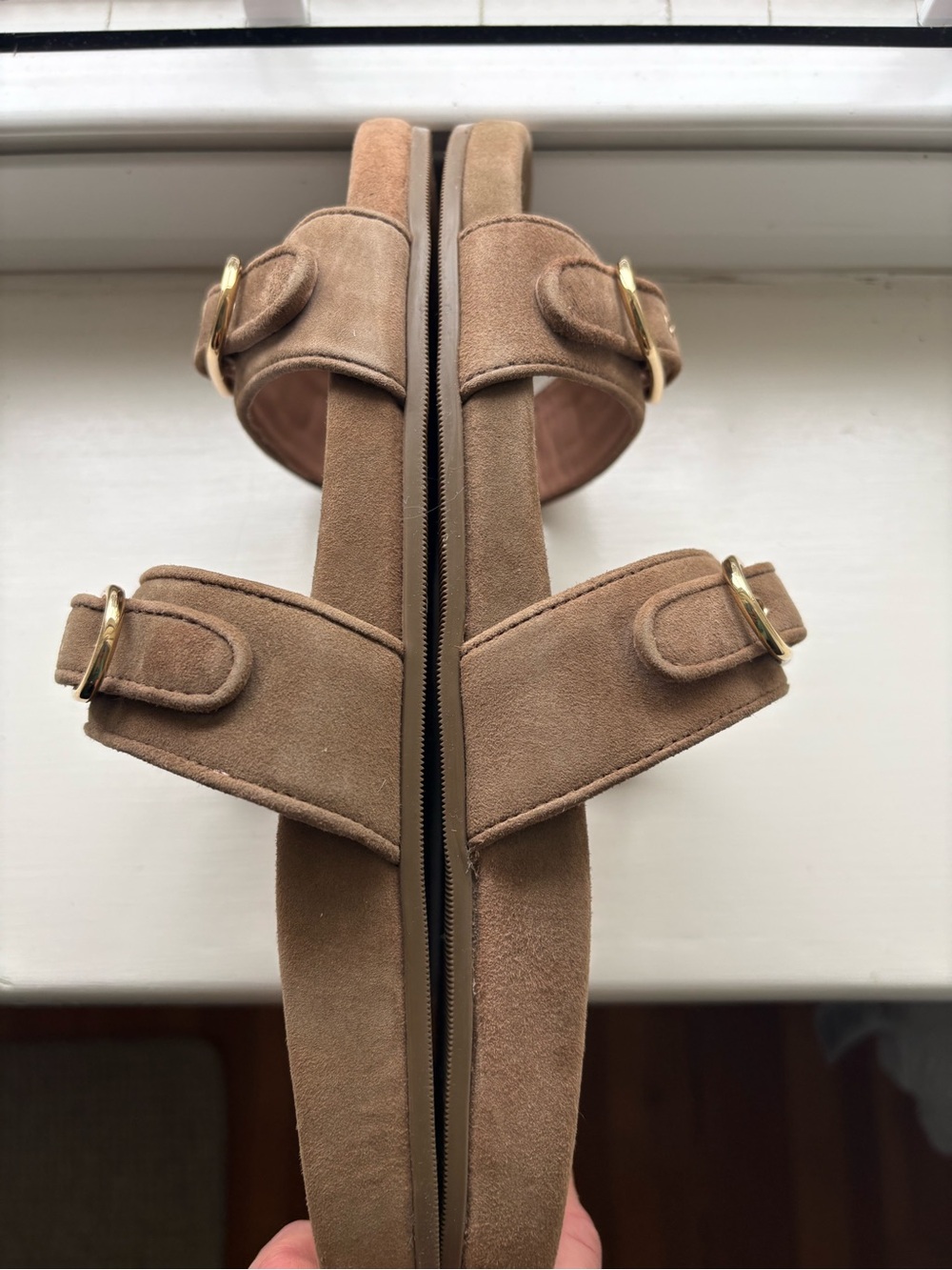 NWT J. Crew Kira Buckle Sandals in Suede - Picture 4 of 5